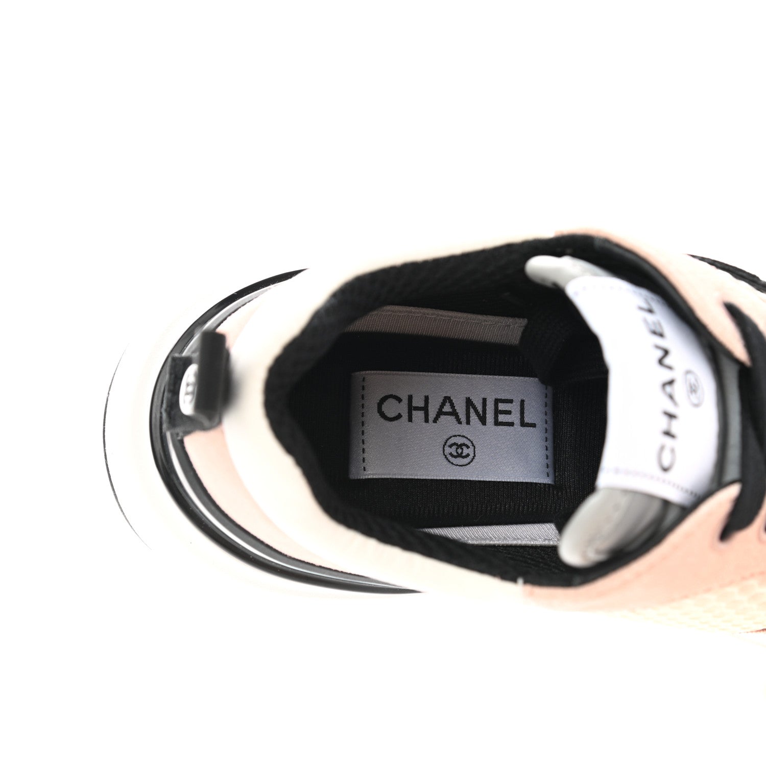 Chanel Mesh Suede Calfskin Grained Calfskin Womens CC Sneakers 36.5 Pink 6 of 7