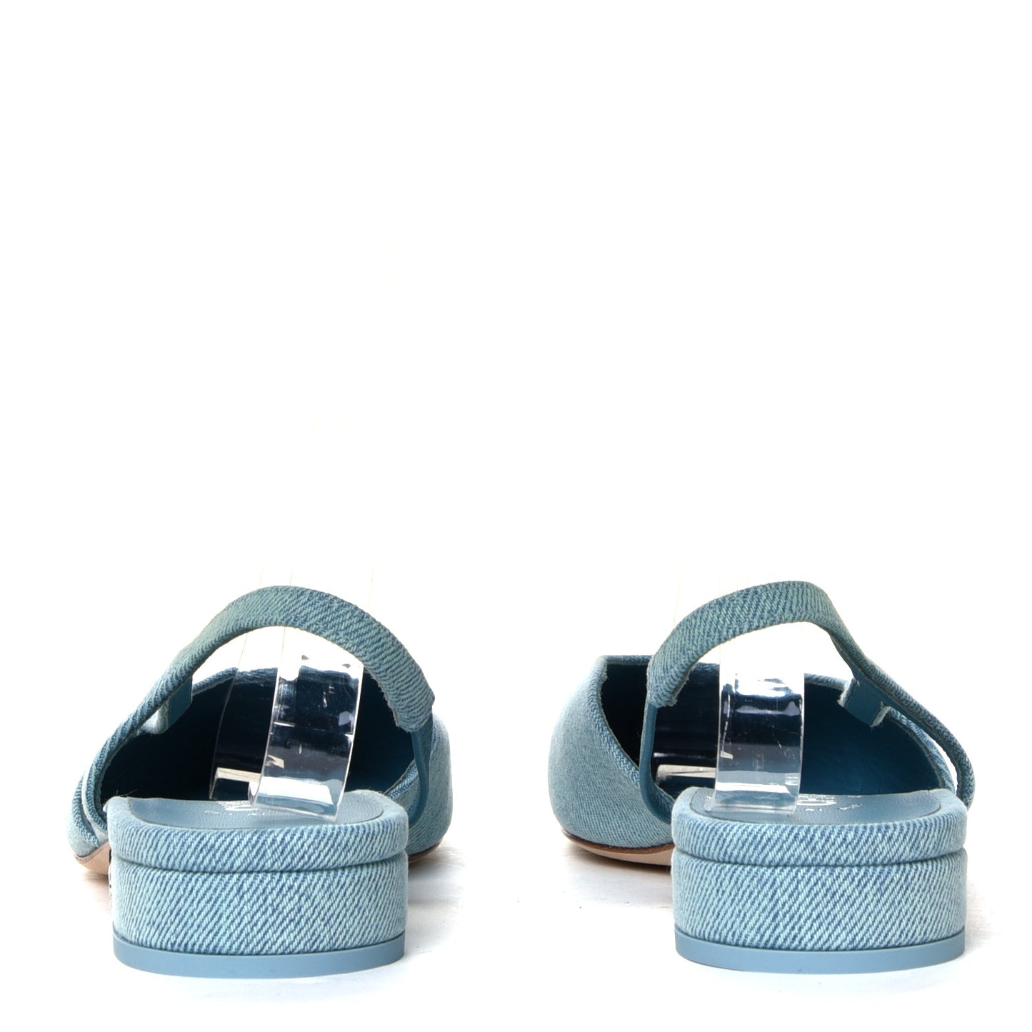Denim Cap Toe CC Slingback Flats 38 Blue