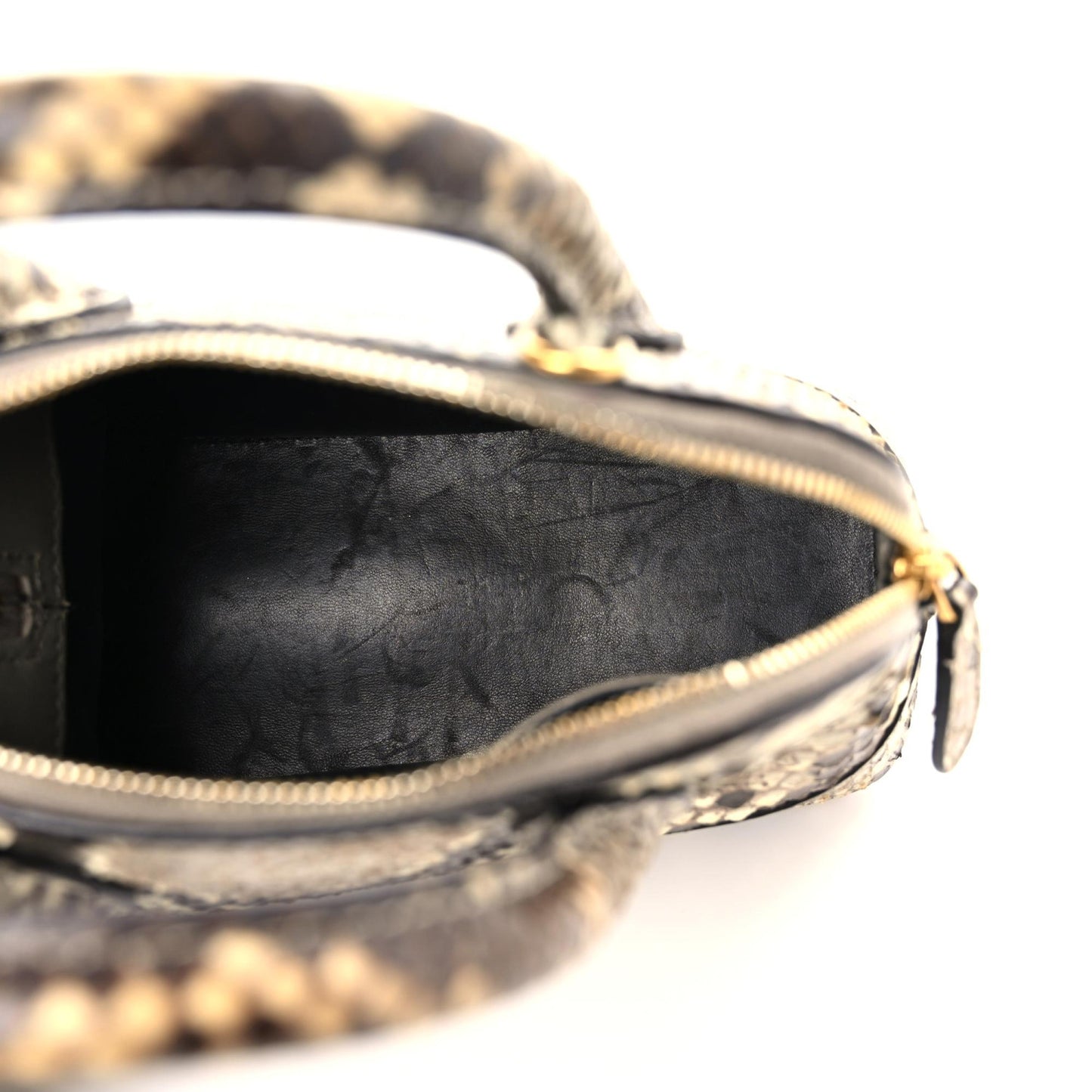 Python Logo XXS Ville Top Handle Bag Black Beige
