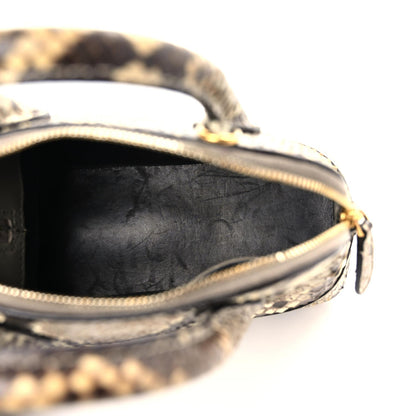 Balenciaga Python Logo XXS Ville Top Handle Bag Black Beige 5 of 18