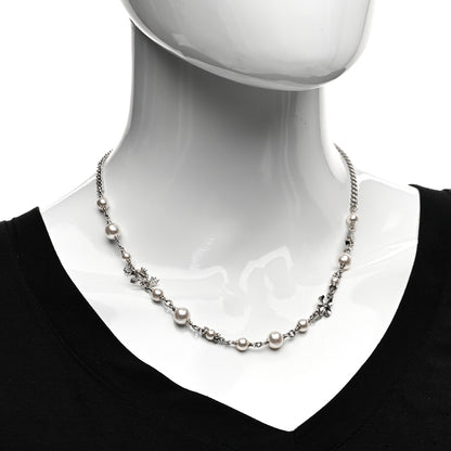 Chanel Crystal Pearl Star 5 CC Necklace Silver 2 of 5