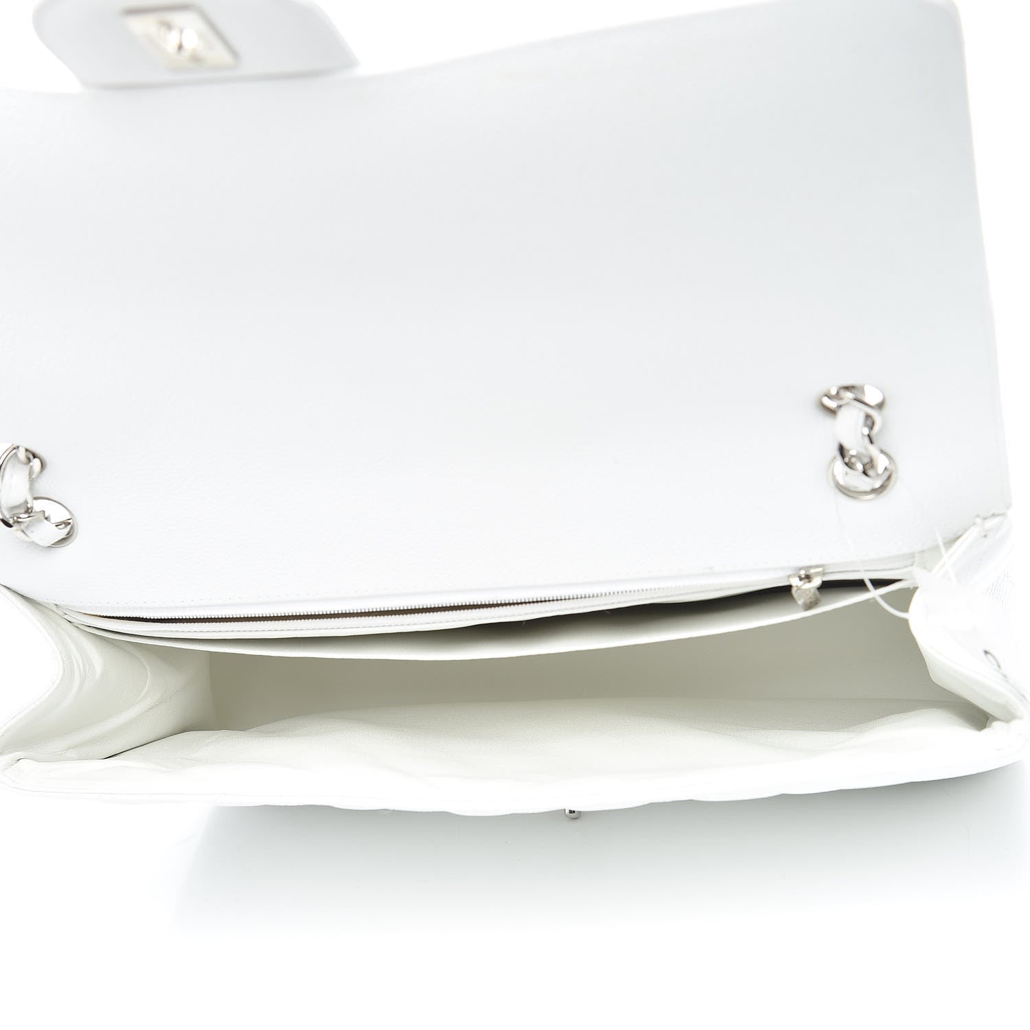 Chanel Caviar Quilted Maxi Single Flap White 6 of 19