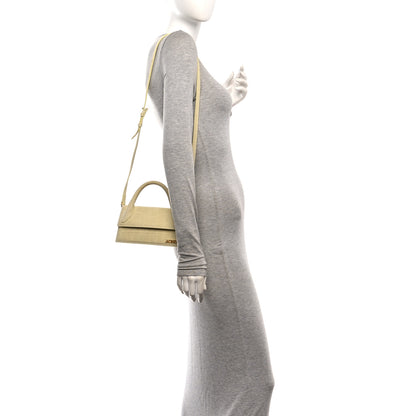 Jacquemus Nubuck Crocodile Embossed Le Chiquito Long Light Yellow 2 of 9