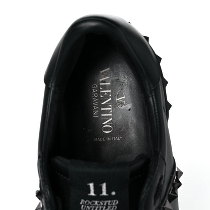 Valentino Garavani Calfskin Mens Rockstud Untitled Open Sneakers 40.5 Black 8 of 9