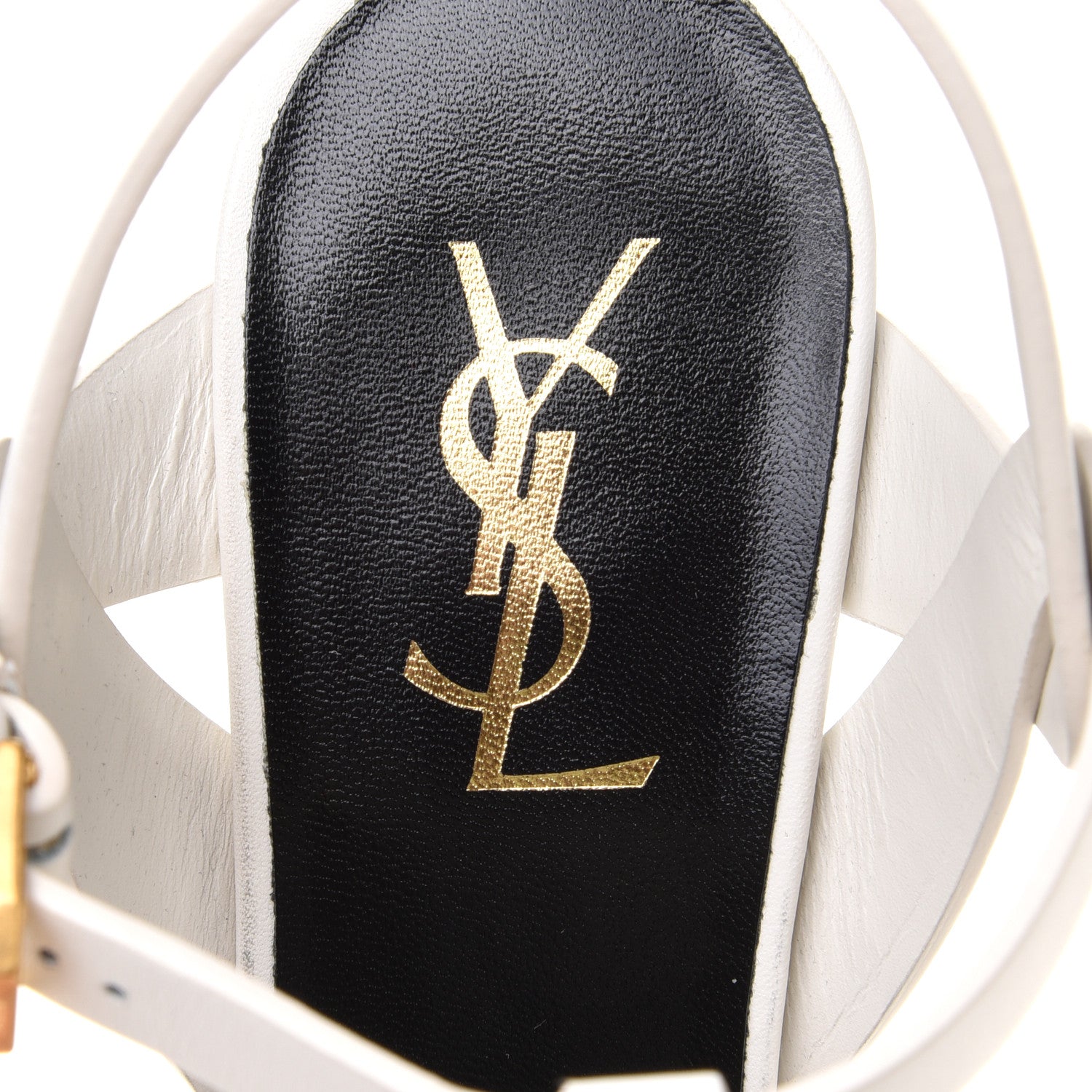 Saint Laurent Calfskin Tribute 75 Platform Sandals 40 White 6 of 12
