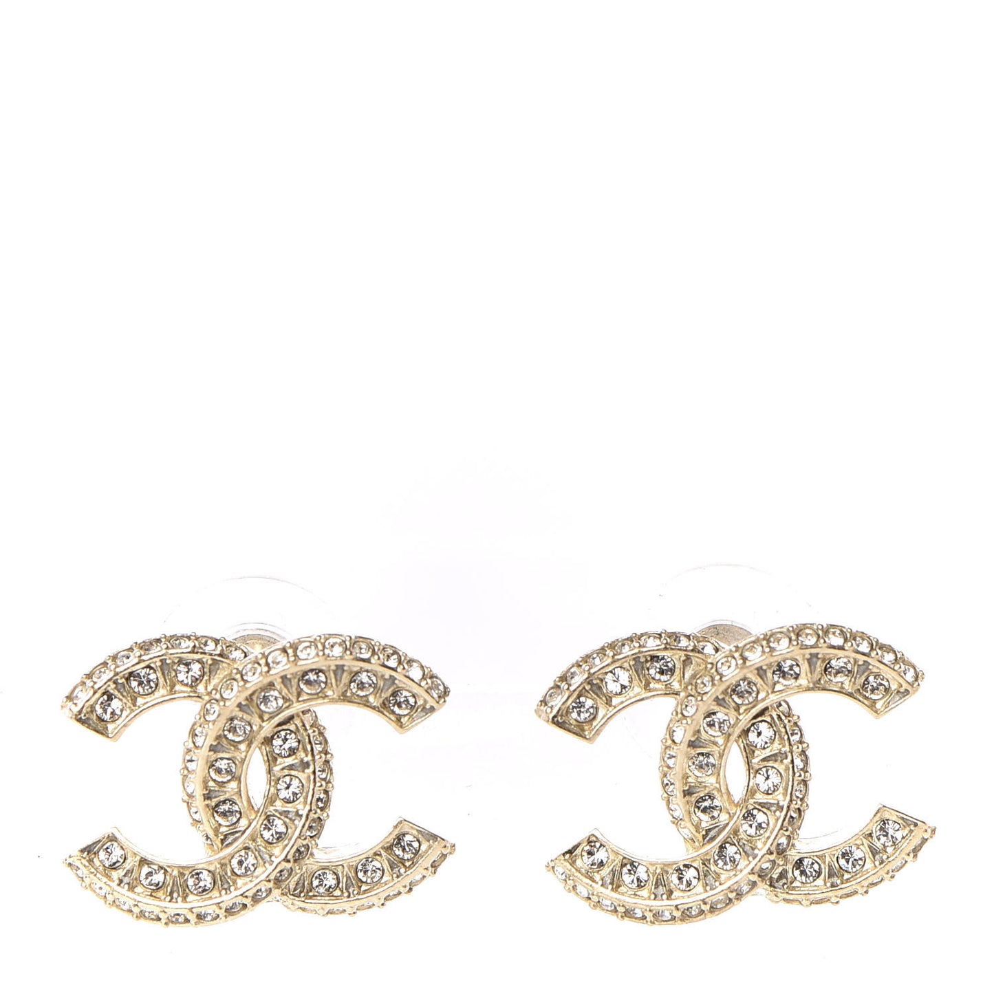 Crystal Timeless CC Earrings Light Gold