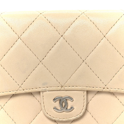 Chanel Lambskin Quilted Small Flap Wallet Light Beige 10 of 12