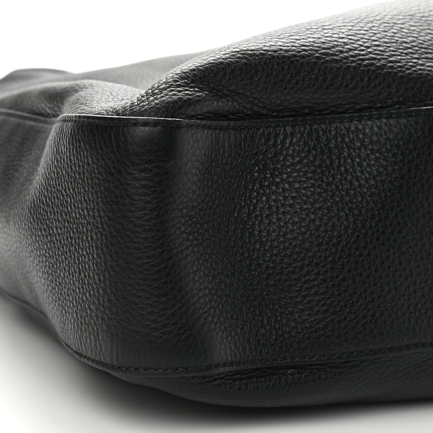Vitello Daino Medium Pocket Hobo Bag Black