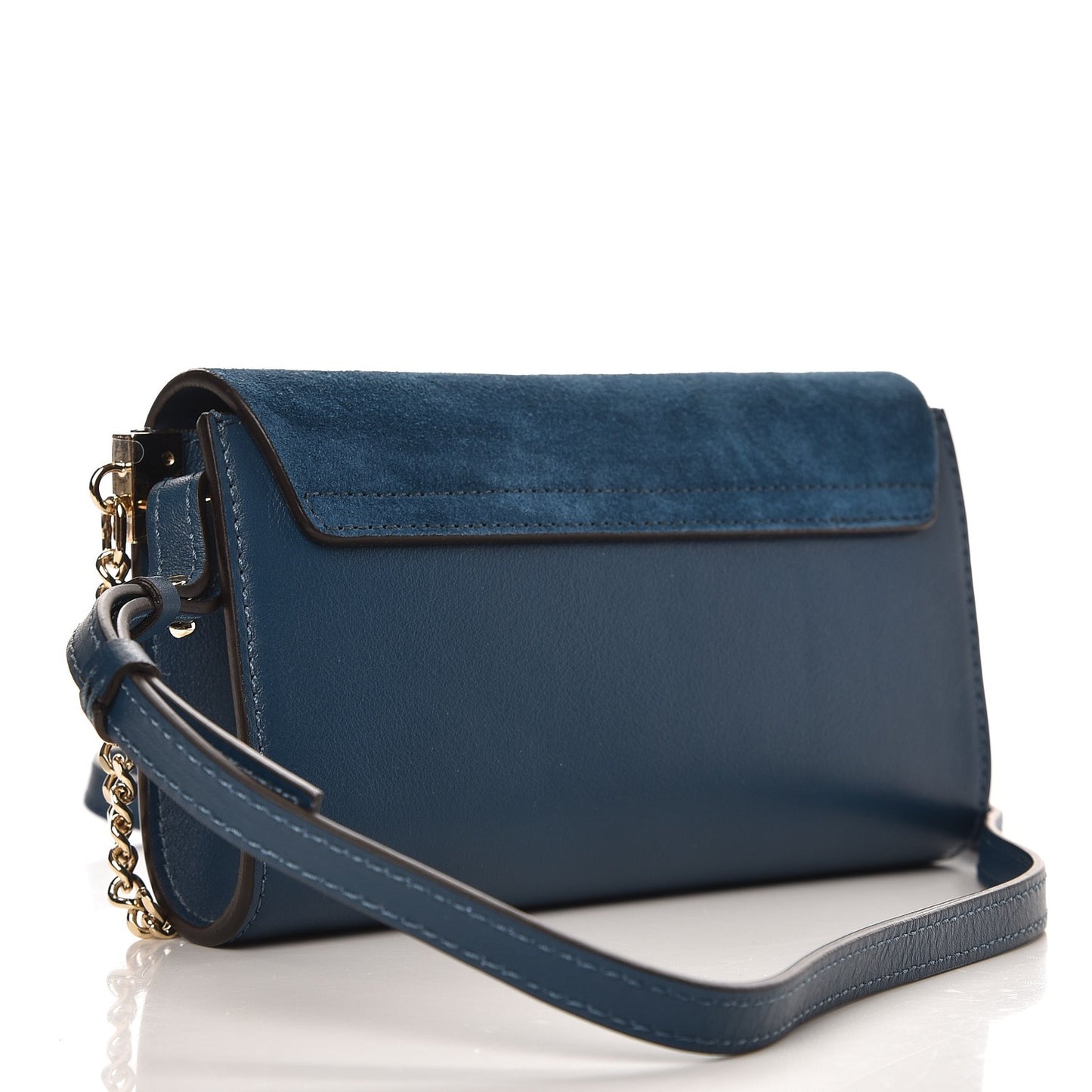 Suede Calfskin Mini Faye Shoulder Bag Majolica Blue