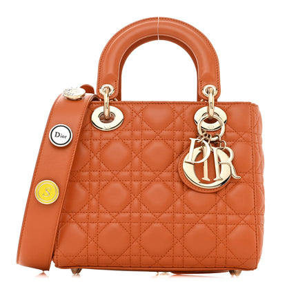 Christian Dior Lambskin Cannage Small Lucky Badges My Lady Dior Orange 1 of 10