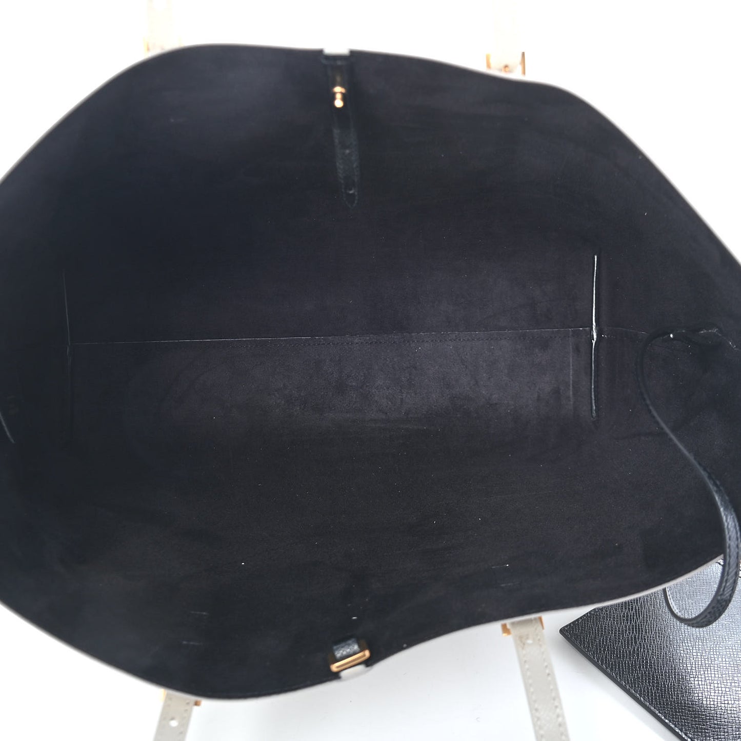 Grained Calfskin Large Shopping Tote Vintage Black