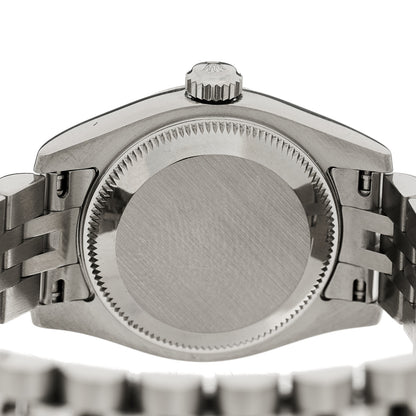 Rolex Stainless Steel 18K White Gold 26mm Oyster Perpetual Datejust Watch Black Roman 179174 4 of 4