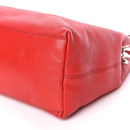 Gucci Pebbled Calfskin Medium Soho Chain Shoulder Bag Tabasco Red 6 of 9
