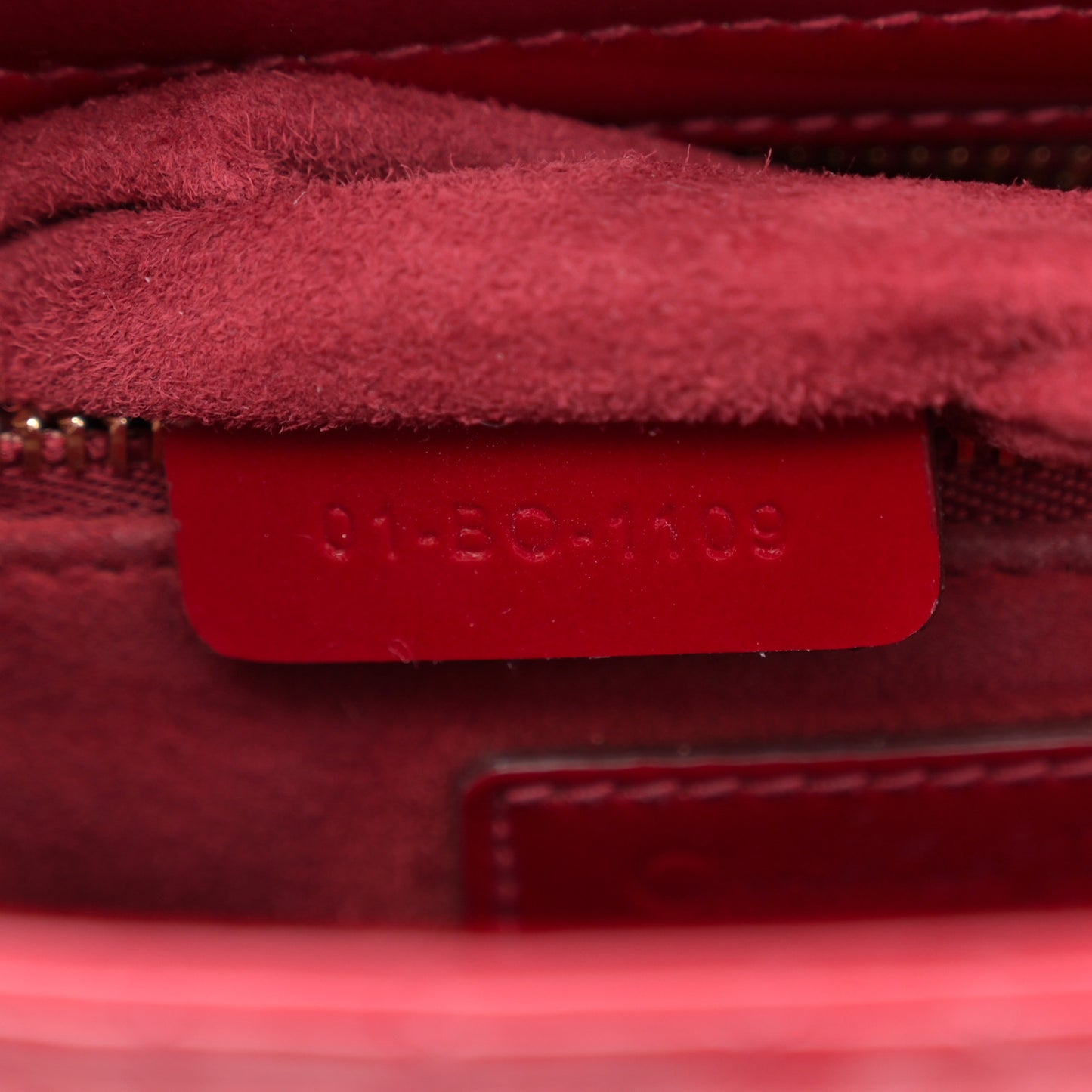 Patent Cannage Mini Lady Dior Red