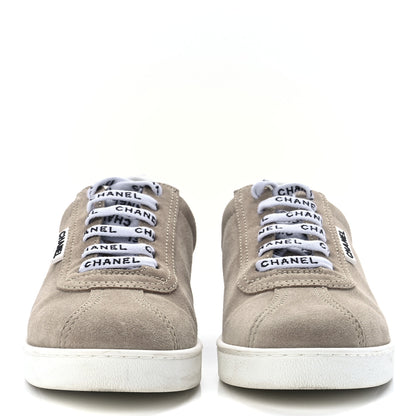 Chanel Suede Calfskin Womens Sneakers 40 Dark Beige 2 of 10