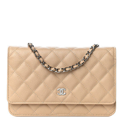 Chanel Caviar Quilted Wallet On Chain WOC Beige 1 of 12
