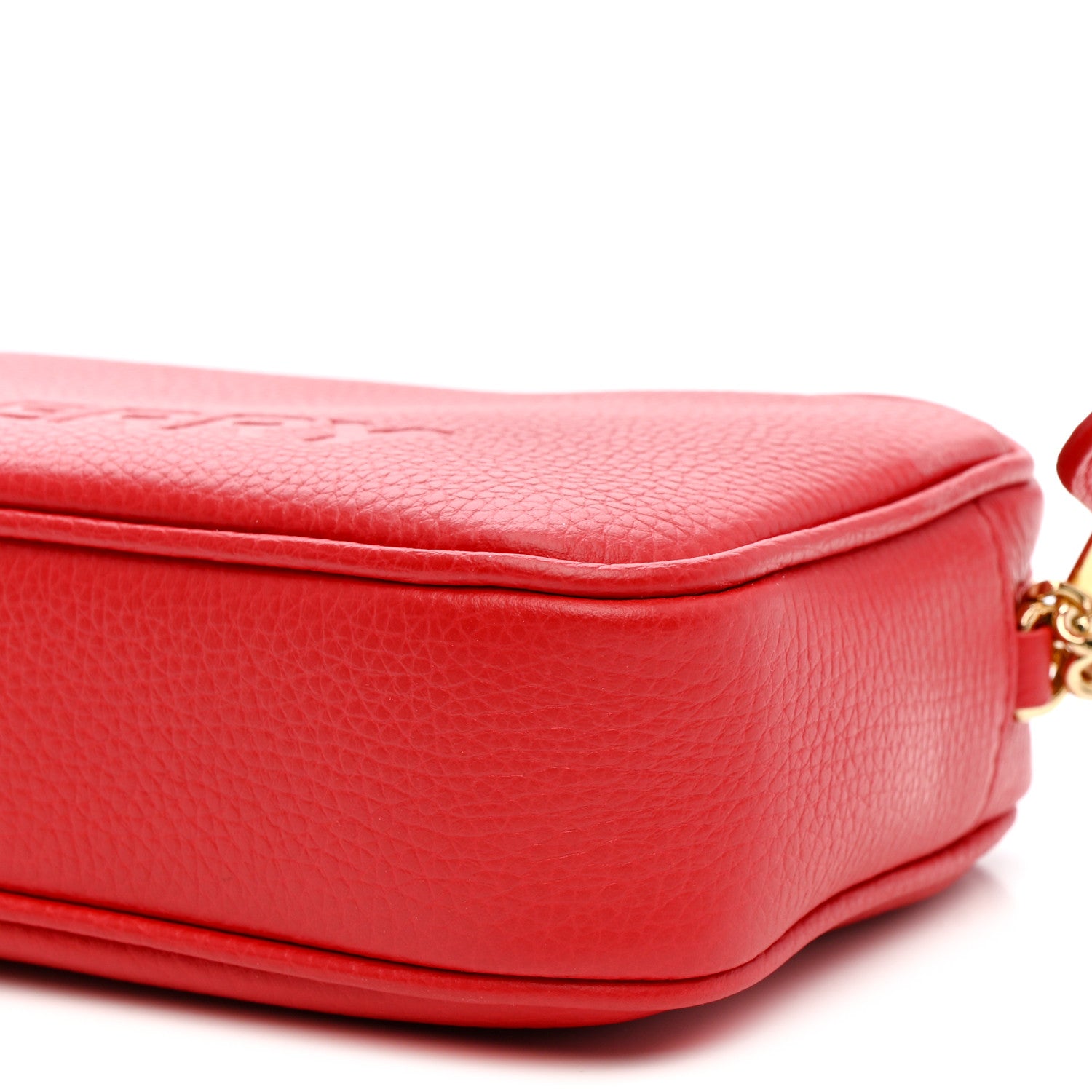 Burberry Calfskin Monogram Embossed Elongated Camera Bag Red 10 of 11