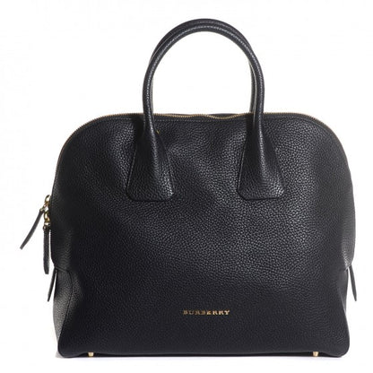 Burberry London Grainy Calfskin Medium Greenwood Bowling Bag Black 1 of 24