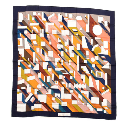 Hermes Silk On a Summer Day Shawl 140 Marine Saumon Multicolor 1 of 4