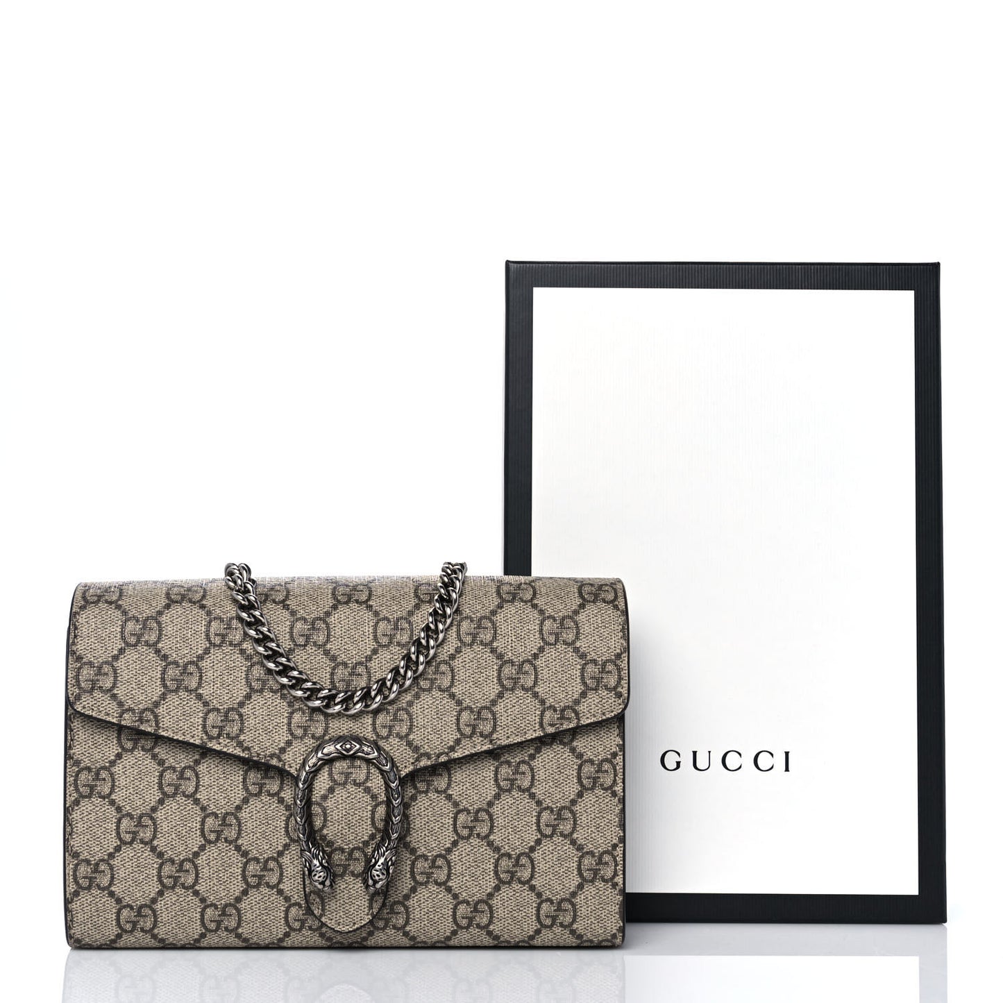 GG Supreme Monogram Mini Dionysus Chain Wallet Beige Taupe