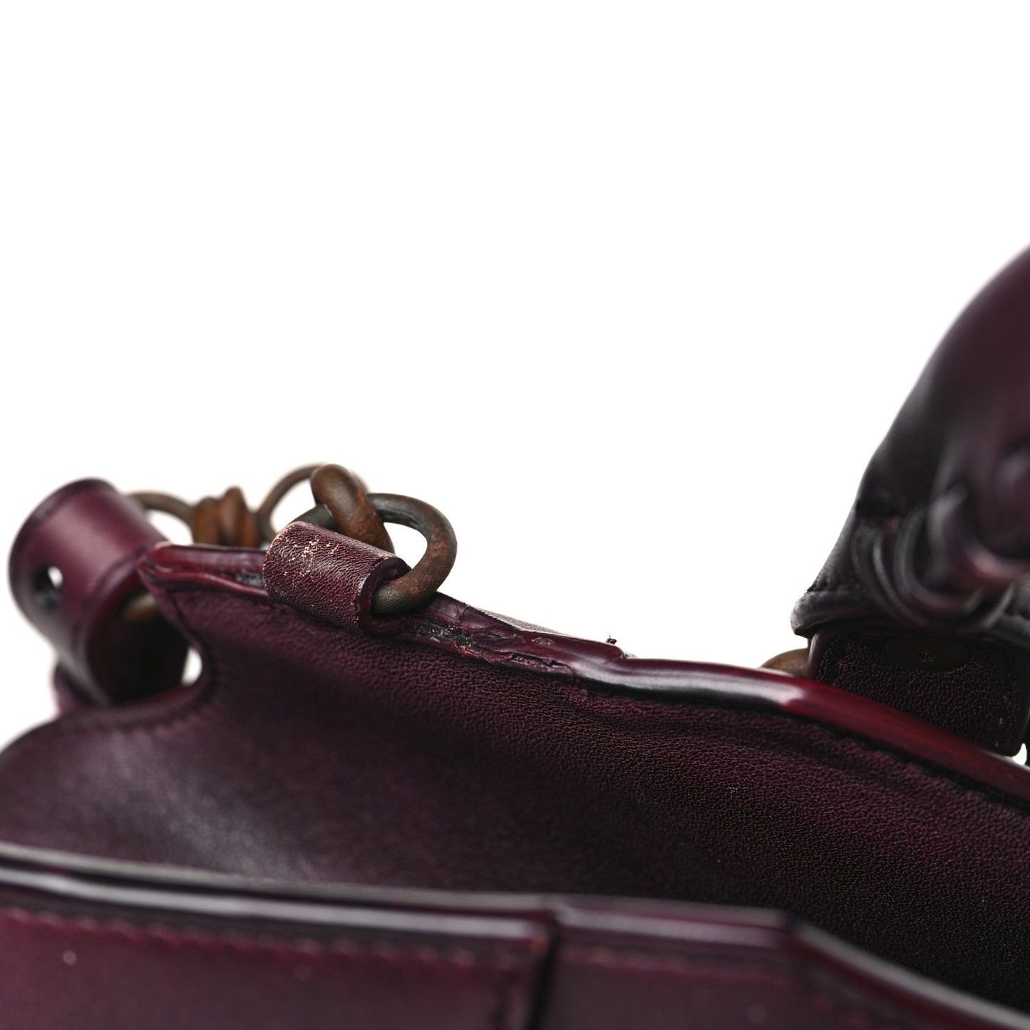 Used Calfskin Rust Hardware Neo Classic City Burgundy