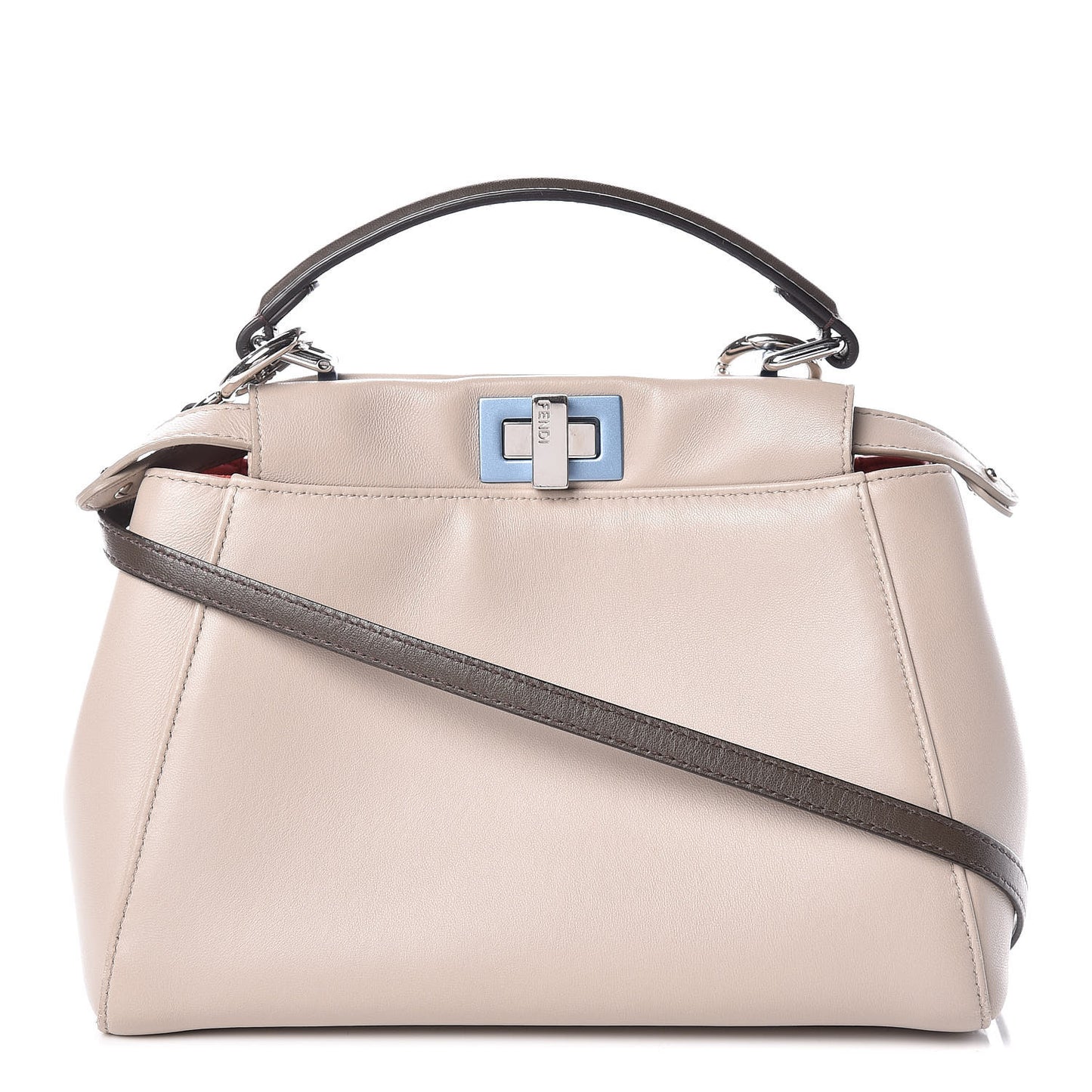 Nappa Colorblock Mini Peekaboo Iconic Satchel Grigio Polvere Carbone Bloody Mary