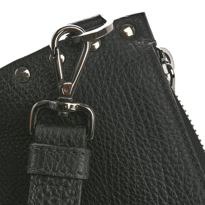 Versace Grained Calfskin Studded Medusa Wristlet Pouch Black 9 of 10