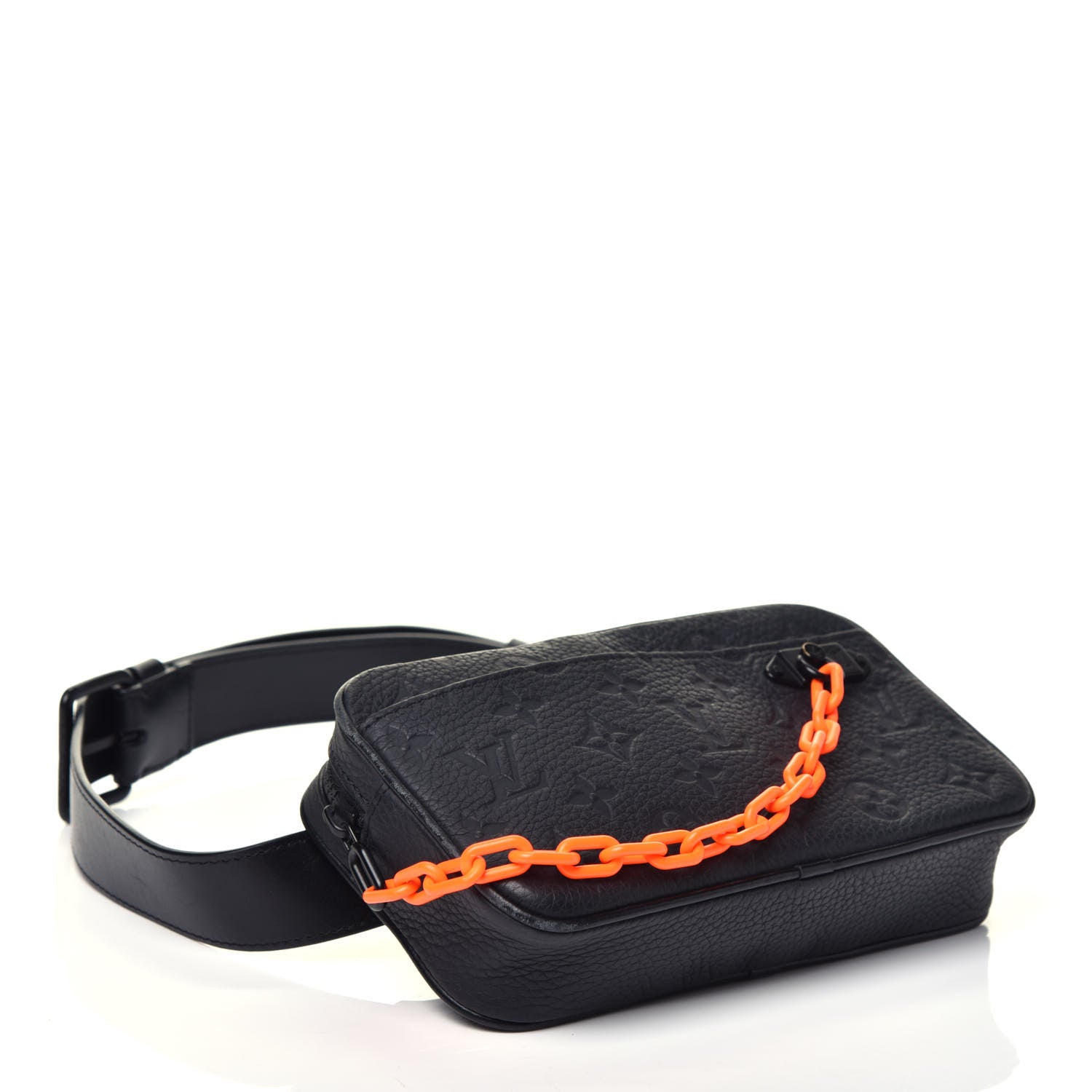 Louis Vuitton Taurillon Monogram Uniformes Solar Ray Soft Pochette Volga Belt Bag Black 4 of 9