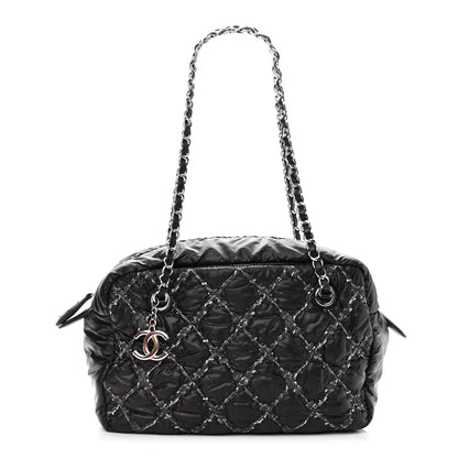Chanel Nylon Quilted Tweed Stitch Bubble Camera Case Black 1 of 10