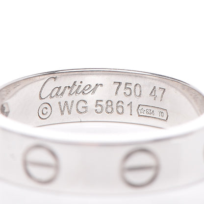 Cartier 18K White Gold Diamond 4mm LOVE Wedding Band Ring 47 4.25 4 of 4