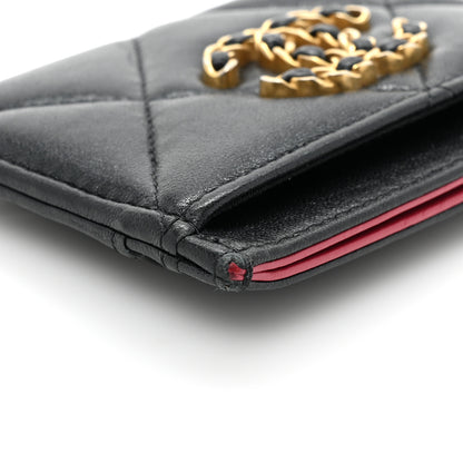 Chanel Lambskin Quilted Chanel 19 Card Holder Black 14 of 14