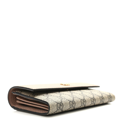 Gucci Dollar Calfskin GG Supreme Monogram GG Marmont Continental Wallet Old Rose Beige Ebony 4 of 9