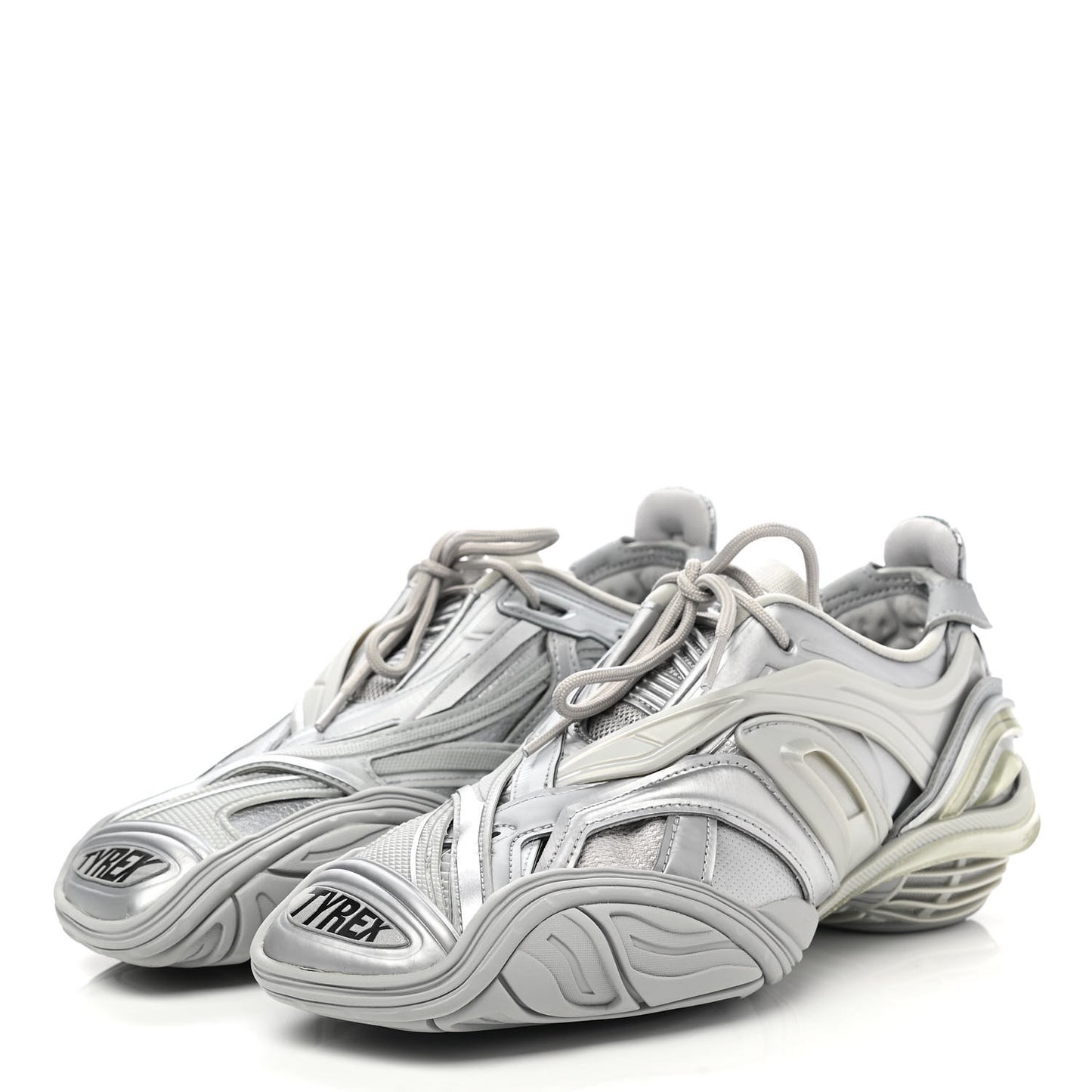 Metallic Rubber Mesh Womens Tyrex Sneakers 39 Monocolor Silver