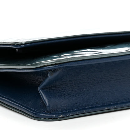 Chanel Patent Camellia Wallet on Chain WOC Royal Blue 10 of 18