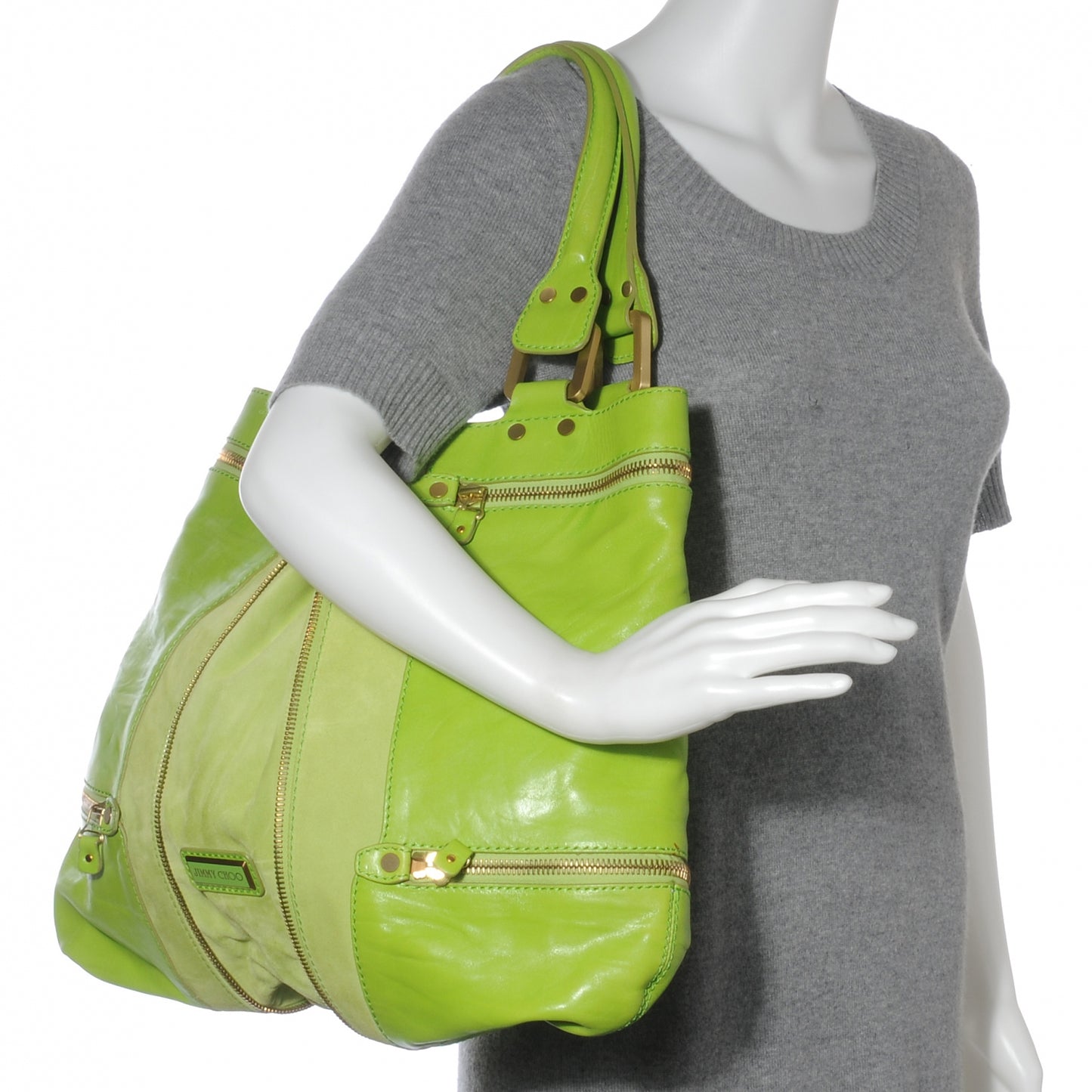 Liquid Patent Suede Monna L Lime Green