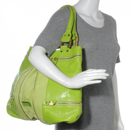 Jimmy Choo Liquid Patent Suede Monna L Lime Green 2 of 8