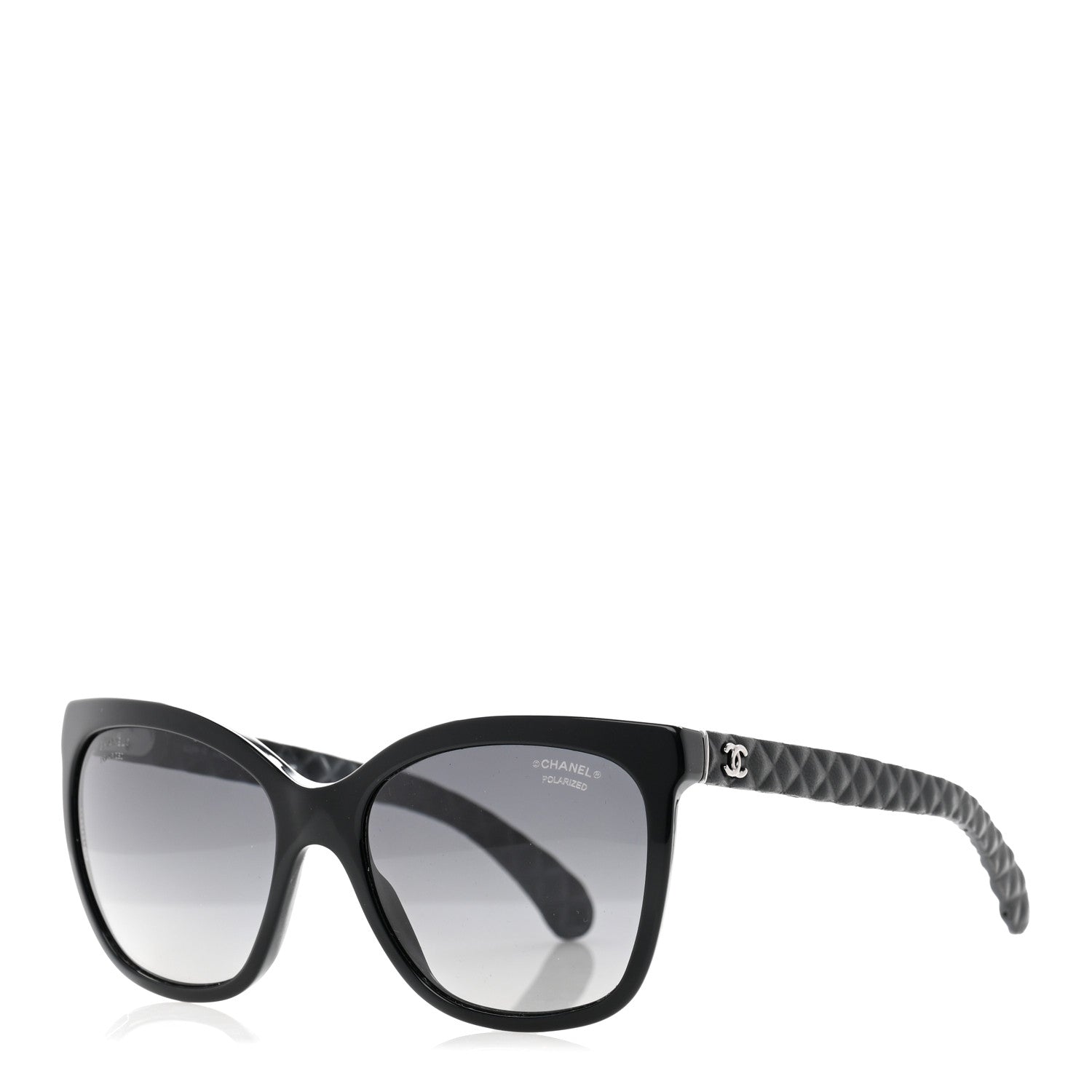 Chanel Acetate Quilted Polarized Butterfly CC Sunglasses 5288-Q Black 1 of 7