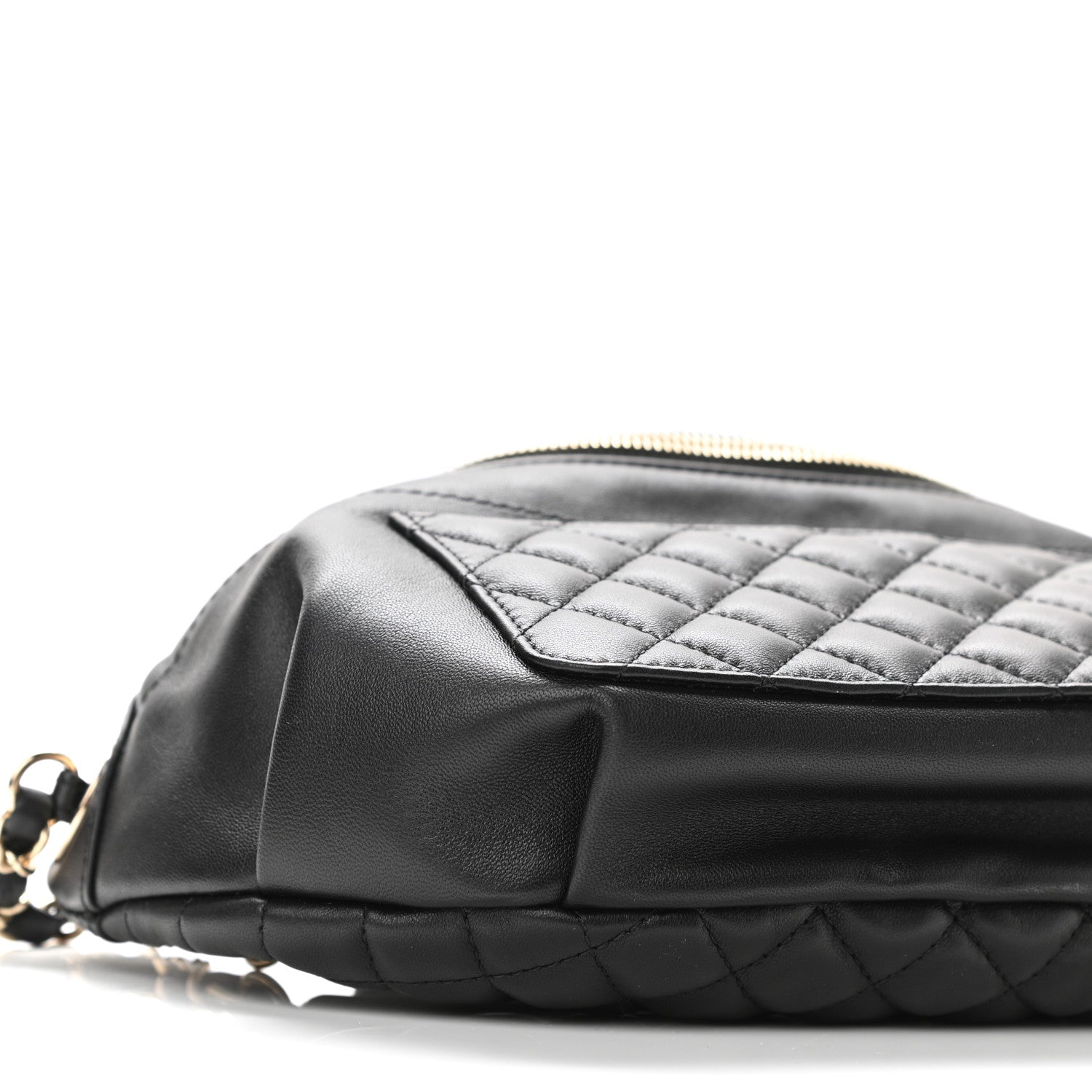 Chanel Lambskin Quilted Waist Bag Fanny Pack Black 10 of 12