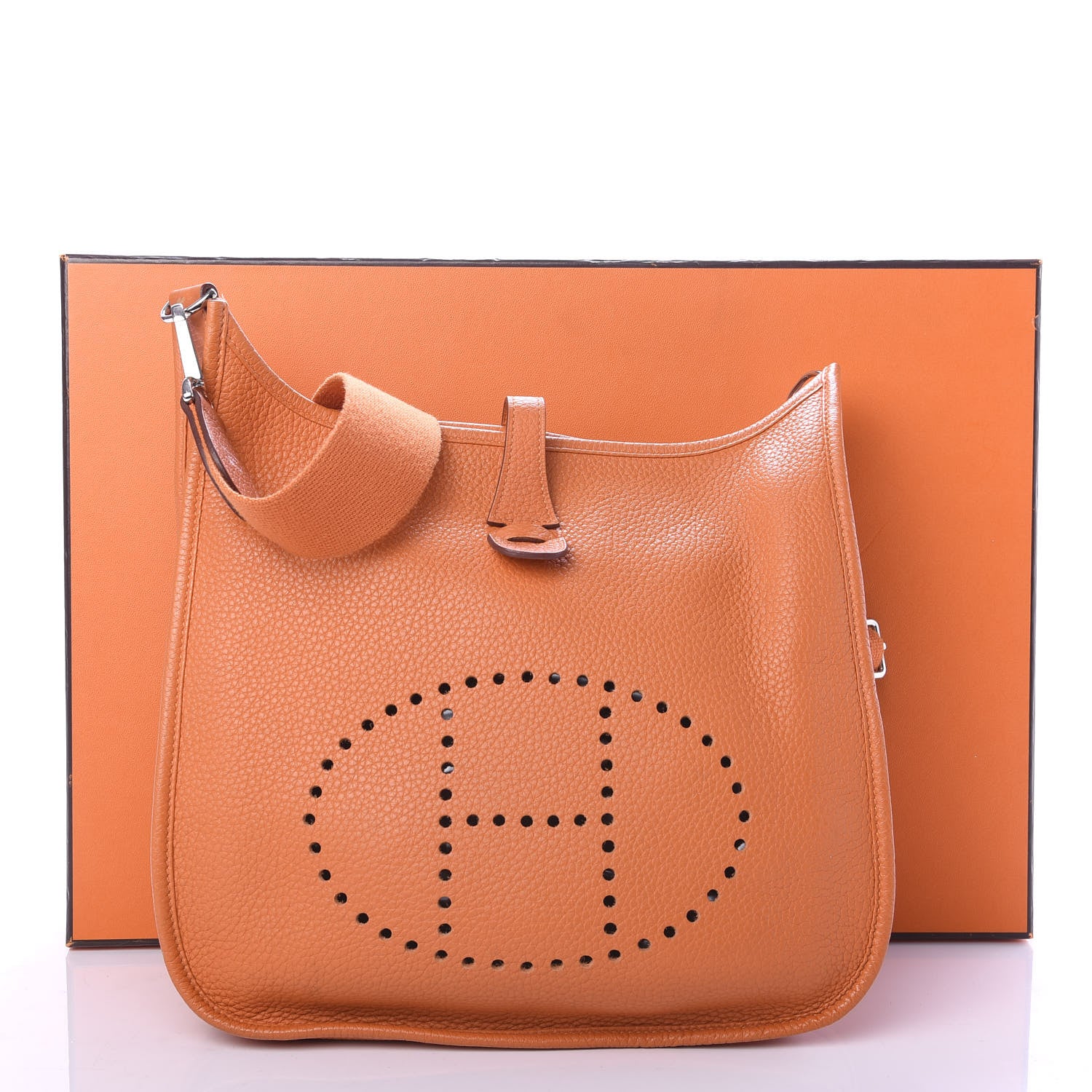 Hermes Taurillon Clemence Evelyne III PM Orange 12 of 12
