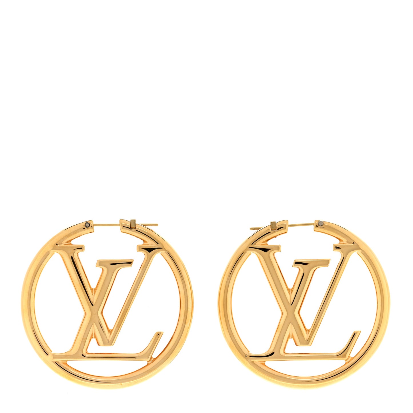 Metal Louise Hoop Earrings Gold
