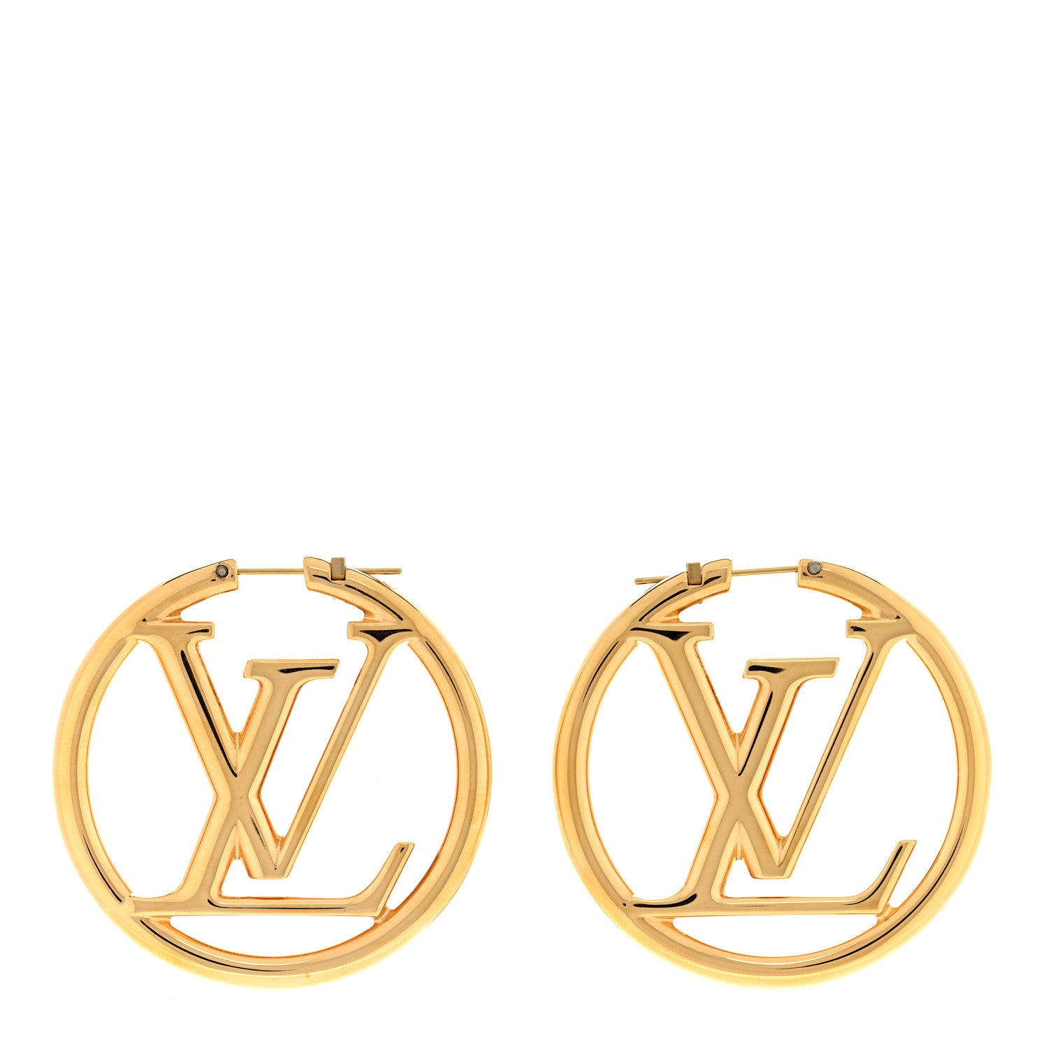Louis Vuitton Metal Louise Hoop Earrings Gold 3 of 4