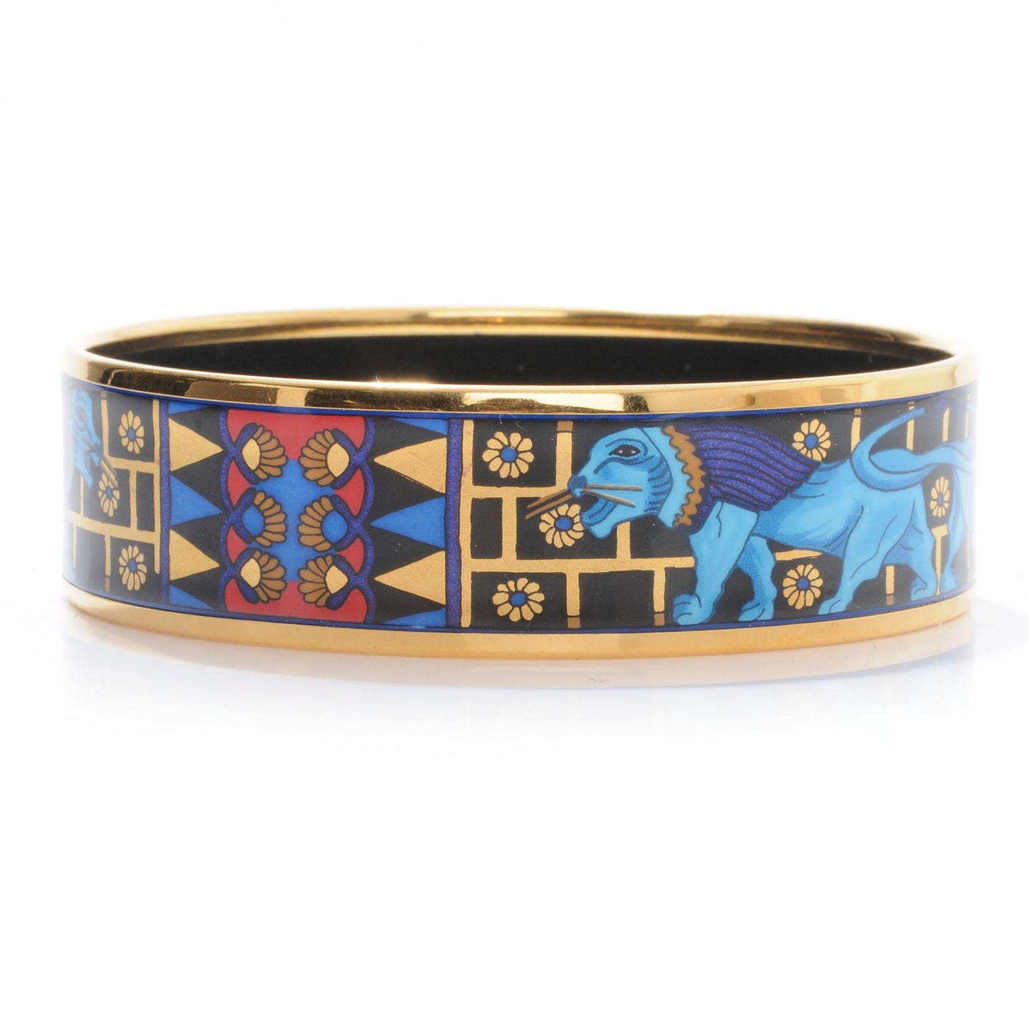 Enamel Printed Lion Wide Bracelet 65