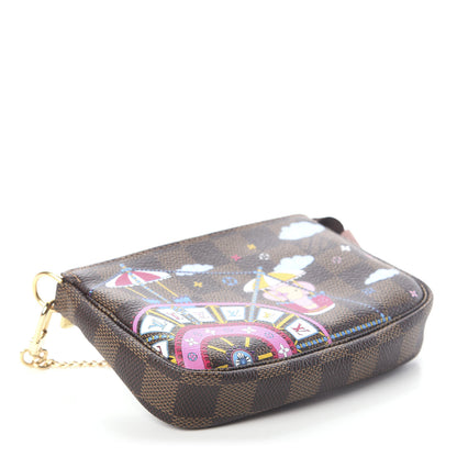 Louis Vuitton Damier Ebene 2020 Christmas Animation Big Wheel Mini Pochette Accessories Rose Ballerine 3 of 6