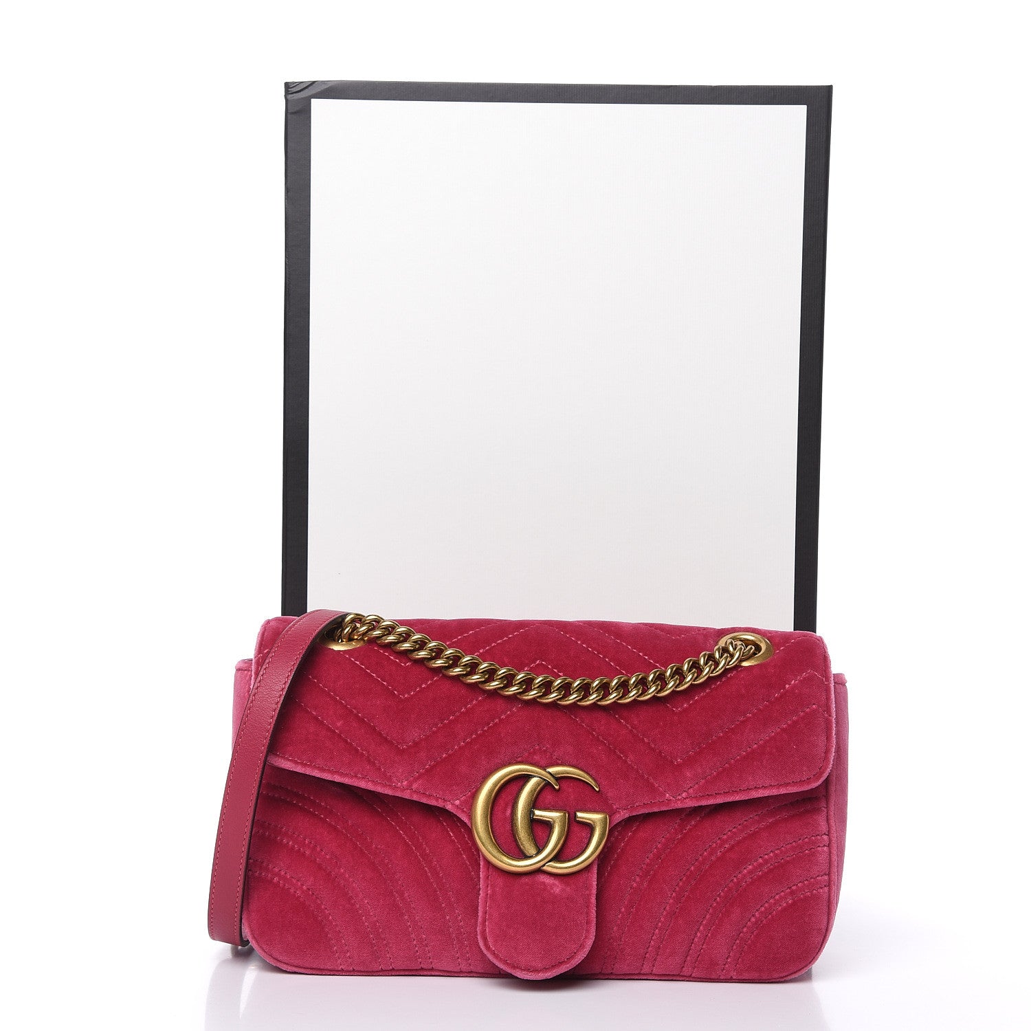 Gucci Velvet Matelasse Small GG Marmont Shoulder Bag Light Raspberry Rose 12 of 12