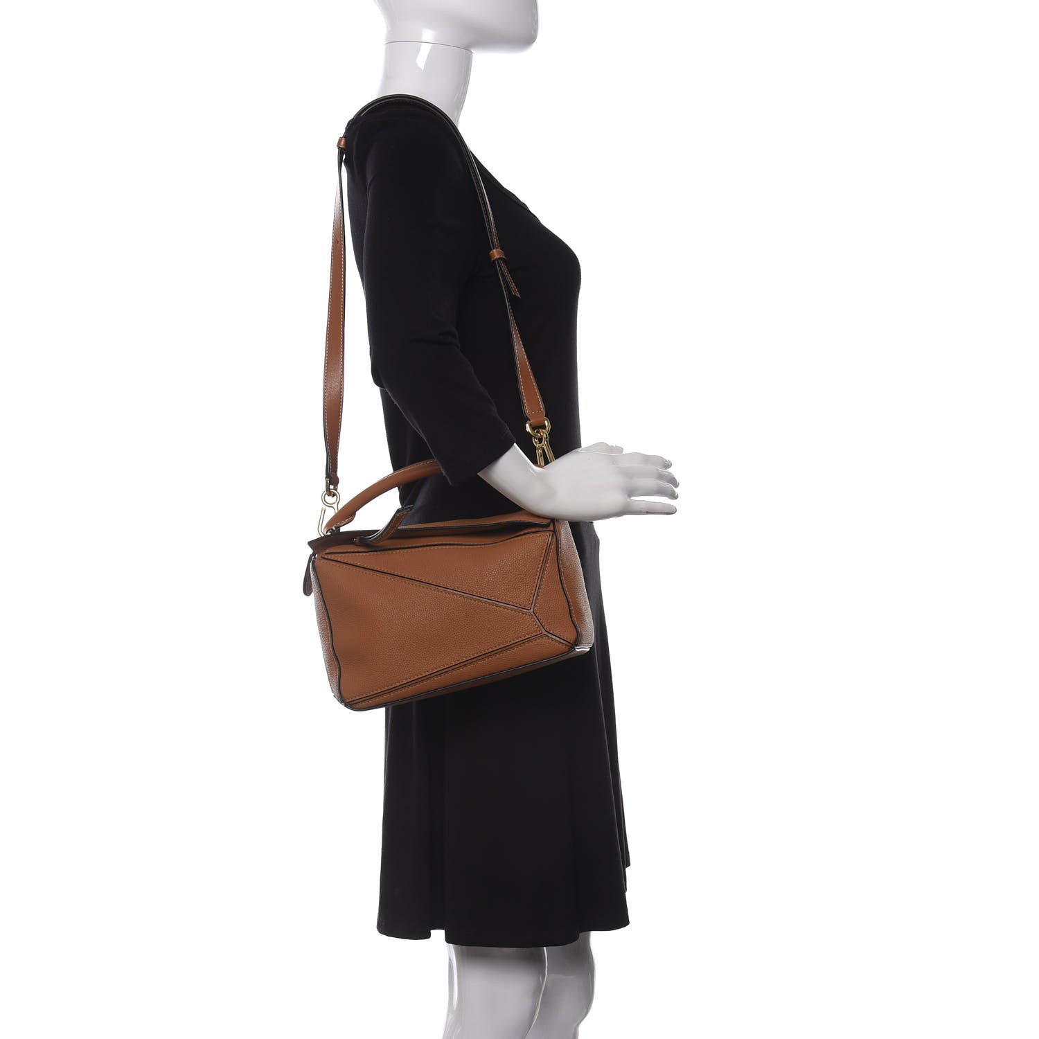 Loewe Calfskin Small Puzzle Bag Tan 2 of 9