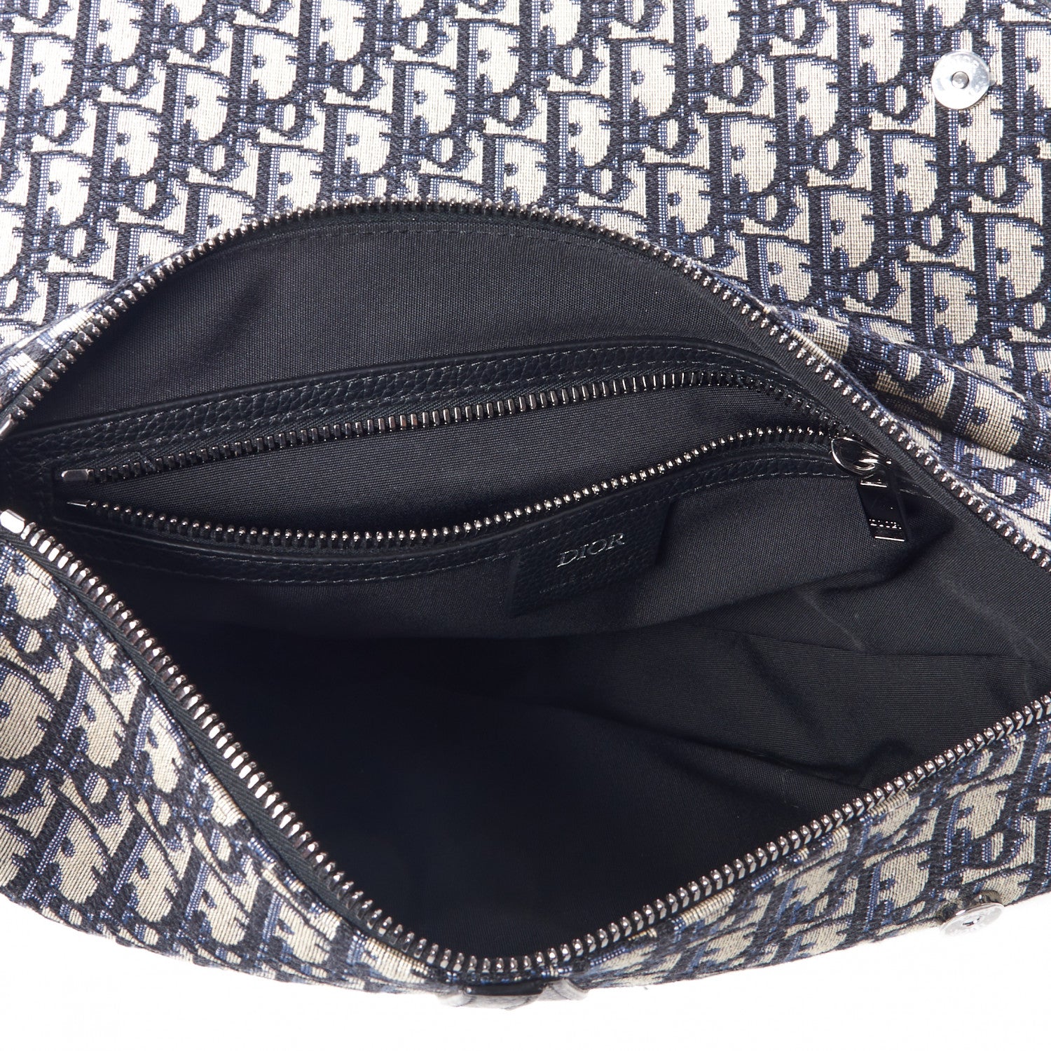 Christian Dior Oblique Mens Maxi Saddle Bag Blue 7 of 10