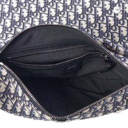 Christian Dior Oblique Mens Maxi Saddle Bag Blue 7 of 10
