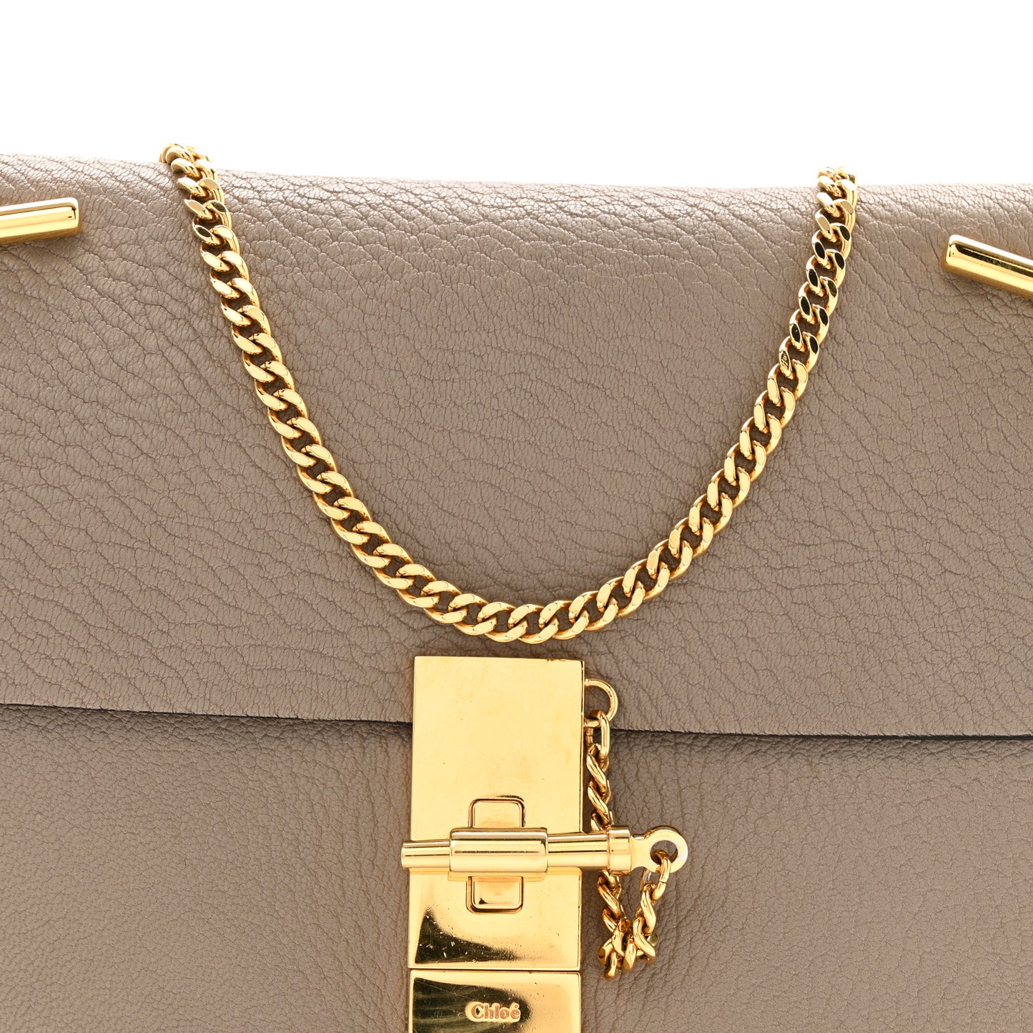 Grained Lambskin Drew Shoulder Bag Motty Grey