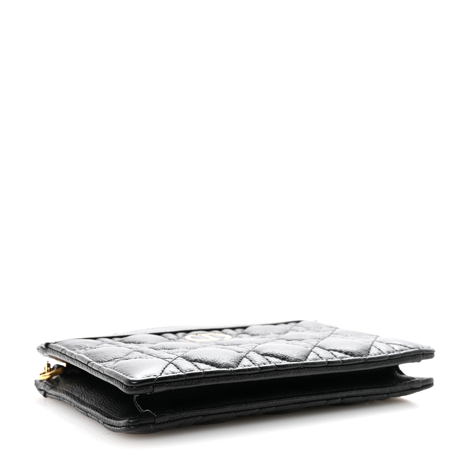 Christian Dior Calfskin Cannage Caro Zipped Pouch With Chain Black 4 of 10