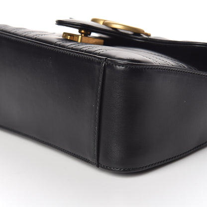 Gucci Calfskin Matelasse Mini GG Marmont Top Handle Shoulder Bag Black 6 of 10